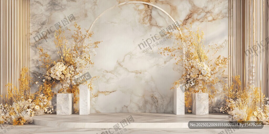 橙色大理石婚礼