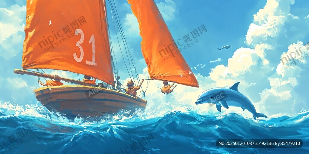 乘风破浪包装插画