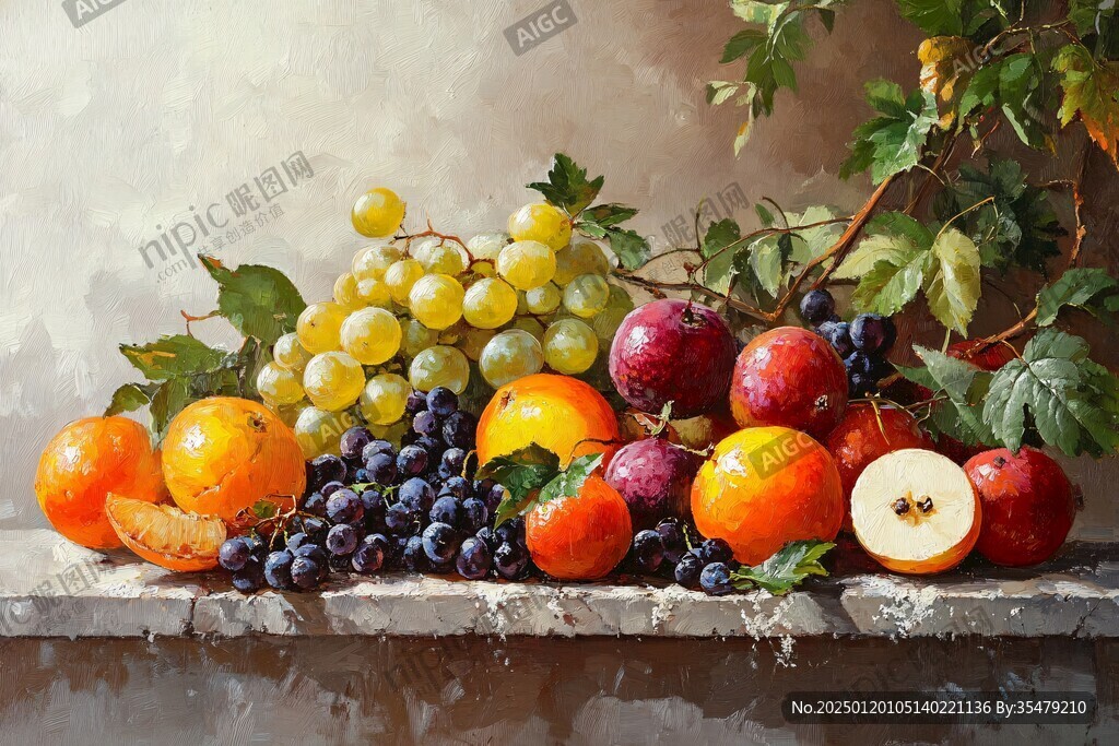 油画水果