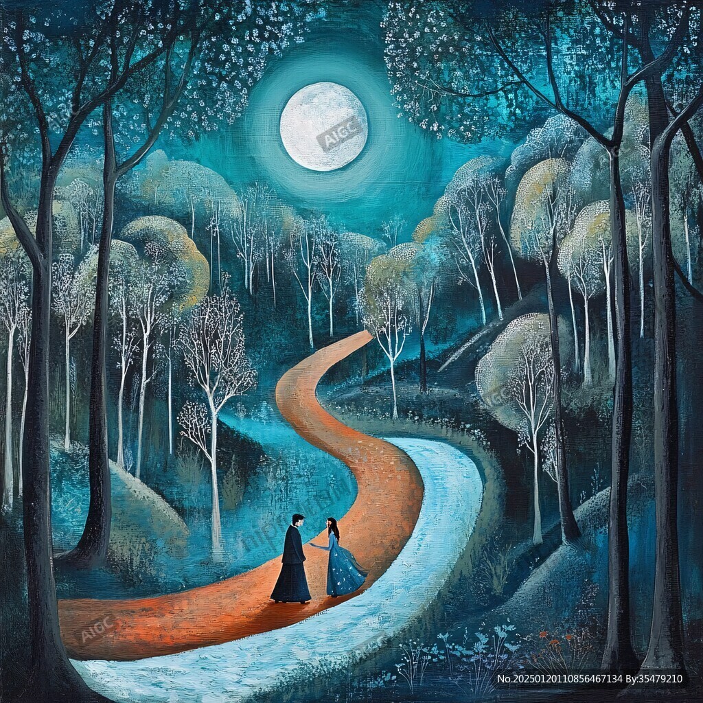 梦幻夜晚立体画