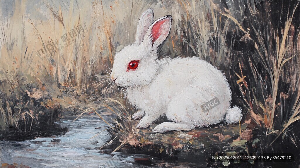 油画兔