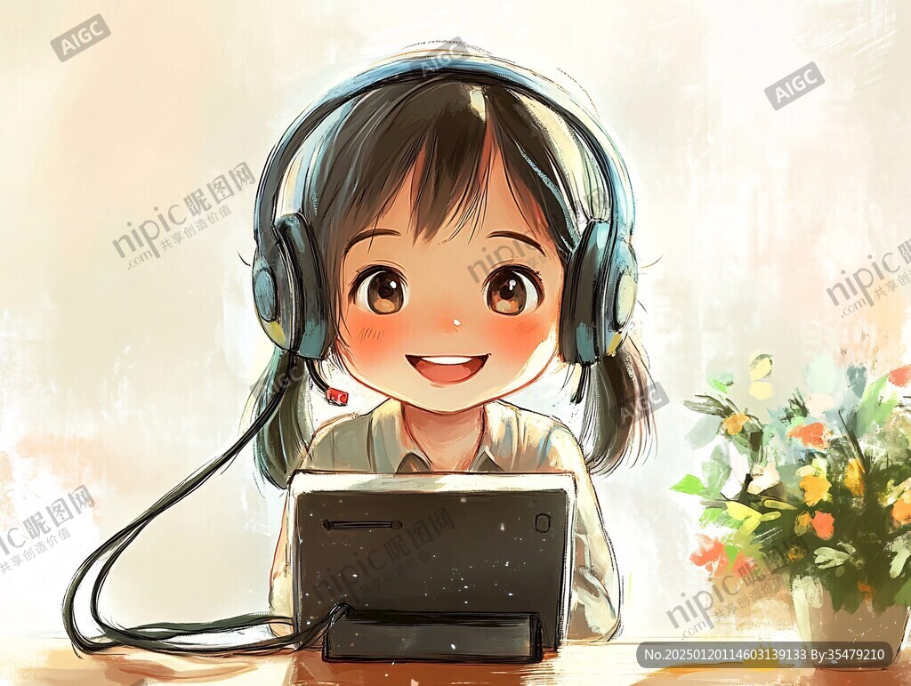 打游戏的小姑娘