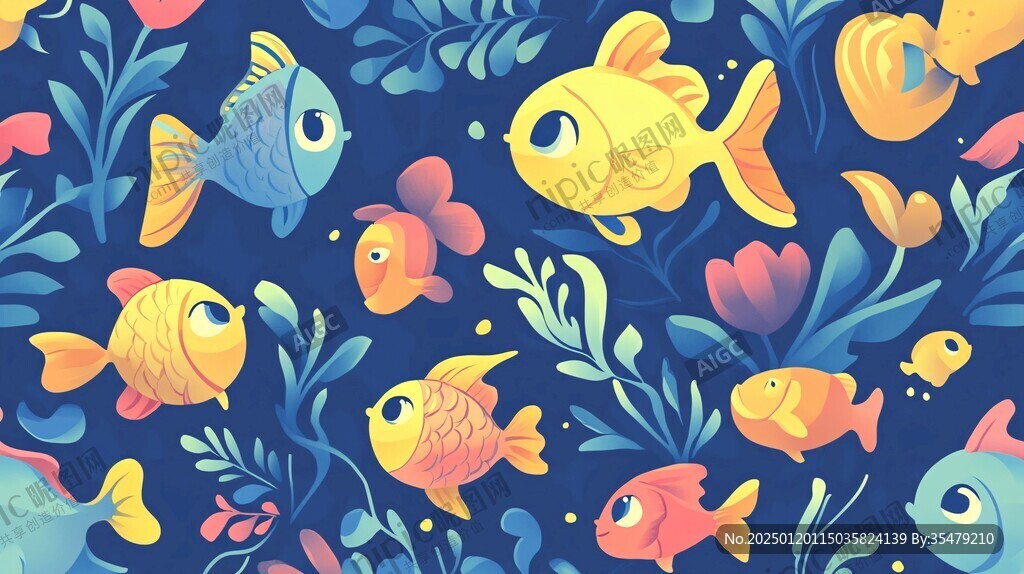 海底世界面料花型