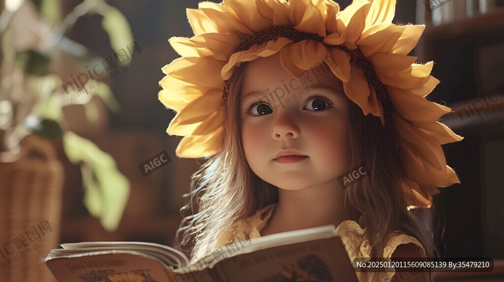 怡然自得的小女孩壁纸