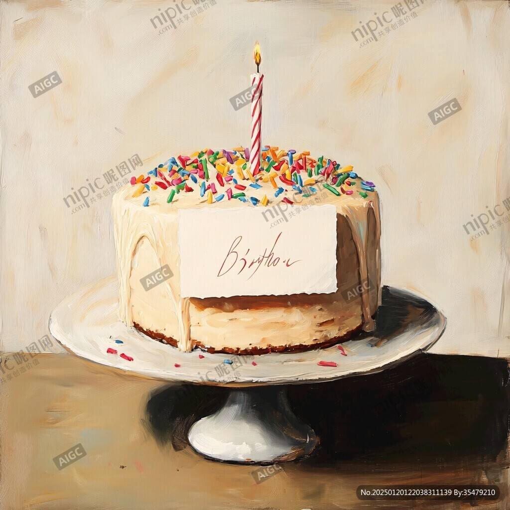 巧克力淋面蛋糕手绘