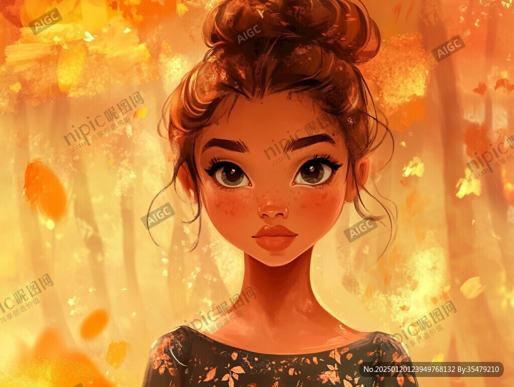 女孩插画封面插画