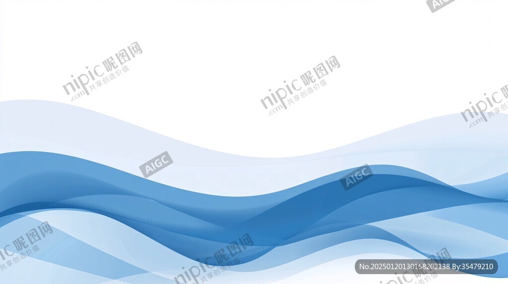 蓝色线条波浪展板