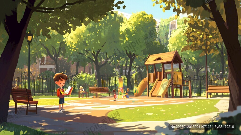 校园场景插画