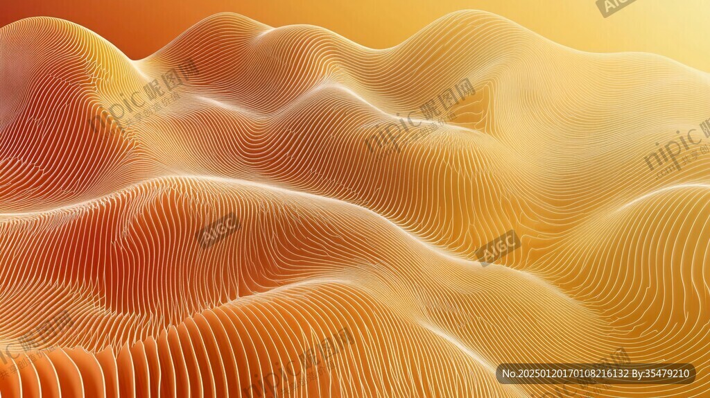 3d波浪线弧线弧形山