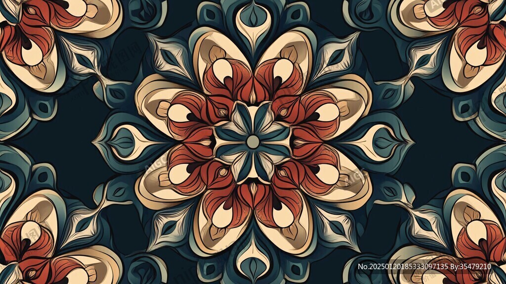 民族风花卉抽象花型