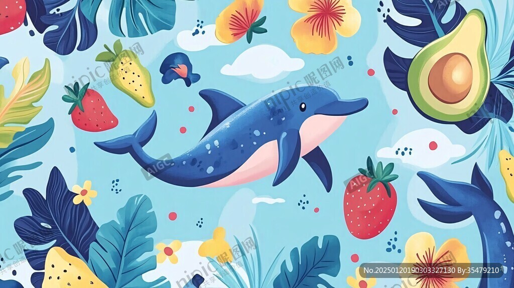 夏季包装插画插图