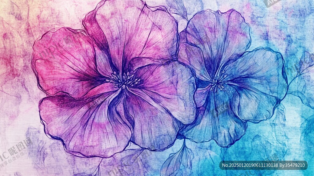 手绘创意百花壁纸