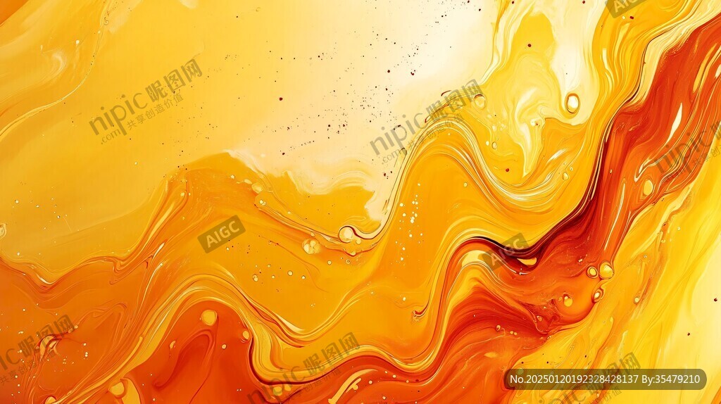 黄金流体艺术画
