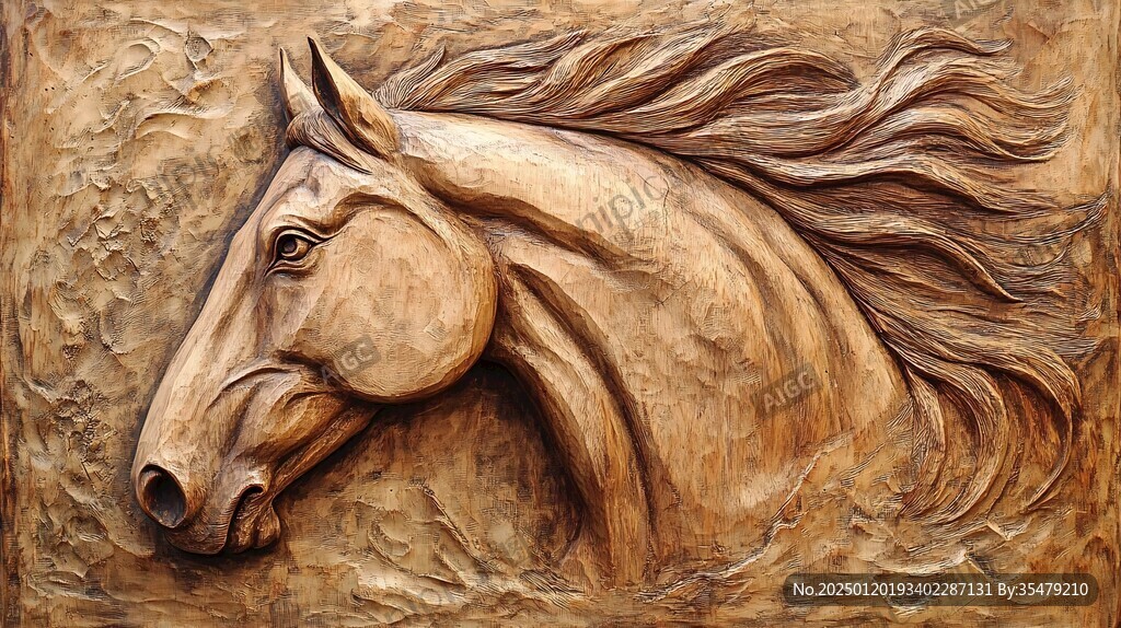 3d浮雕马装饰画