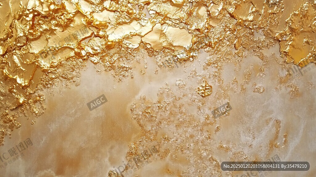 黄金流体艺术画