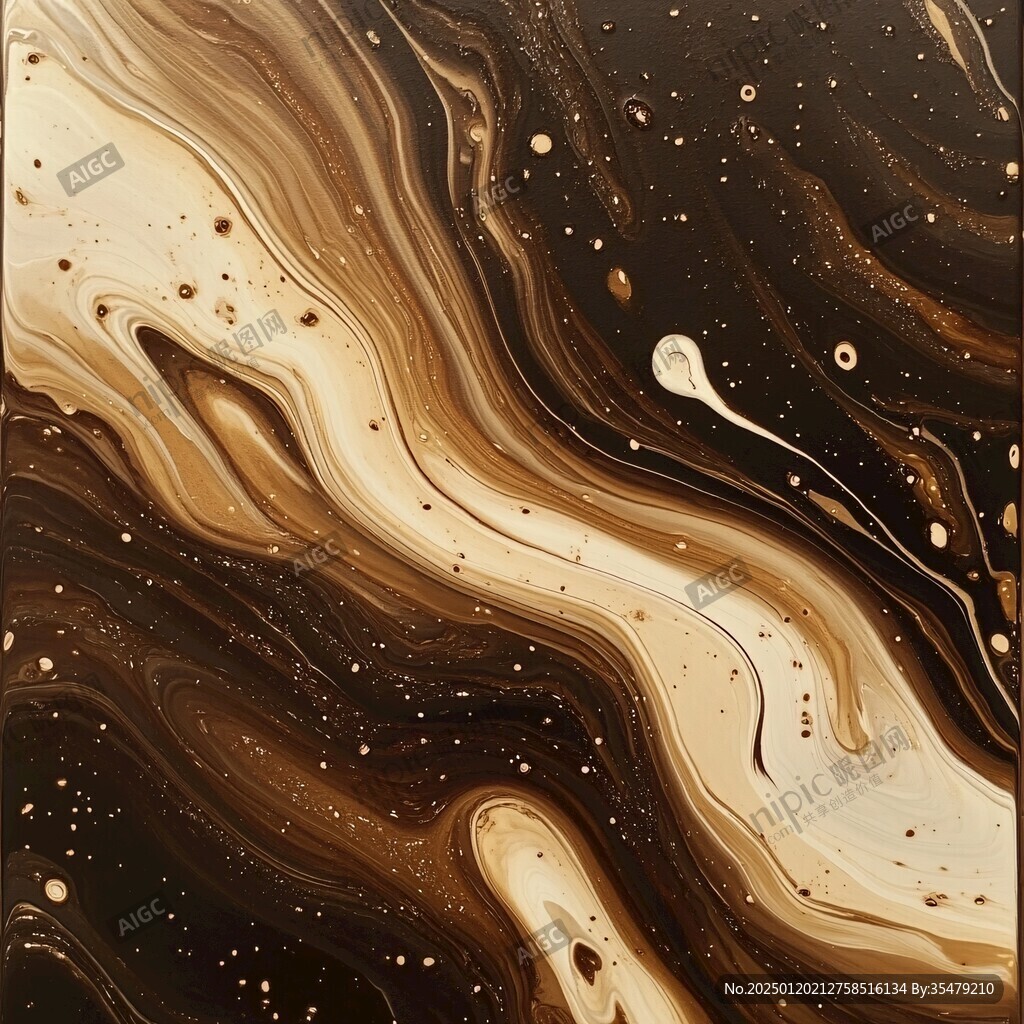 黄金流体艺术画