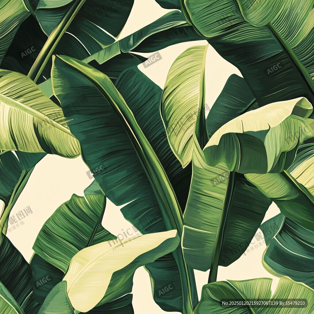 香蕉树叶花纹