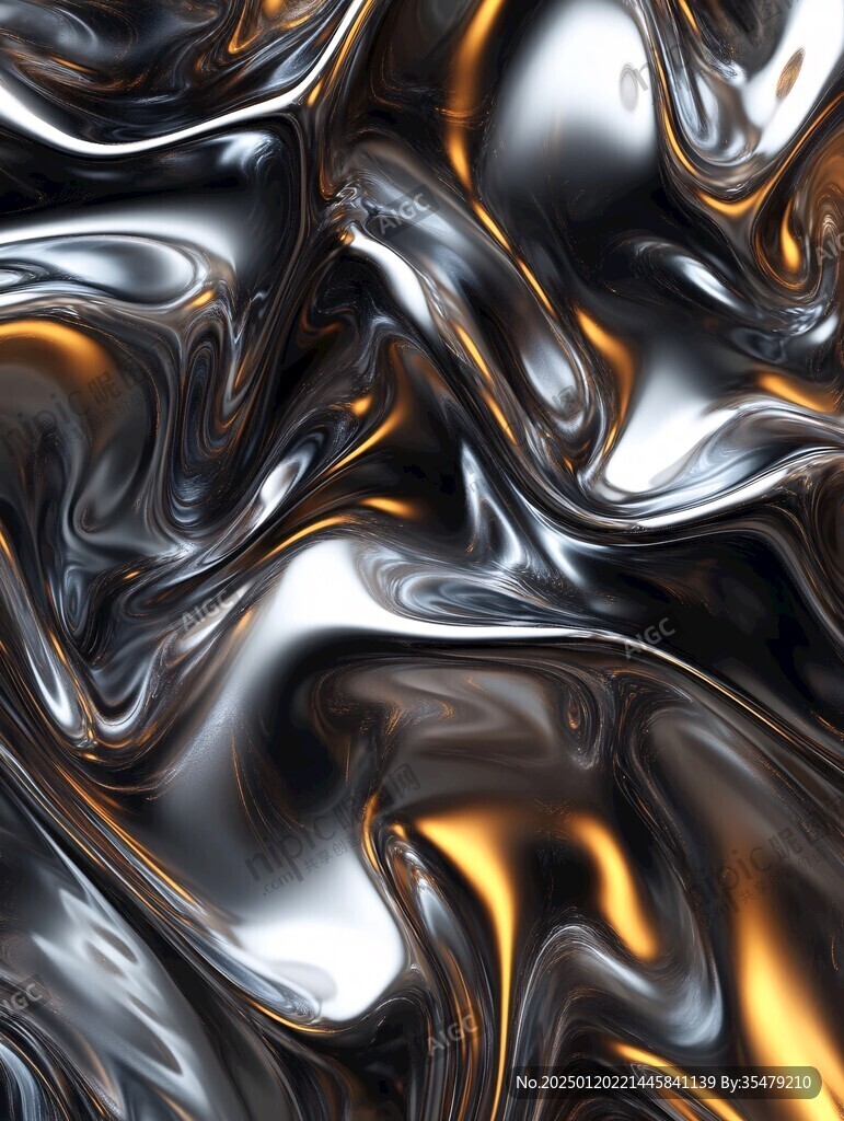 黄金流体艺术画