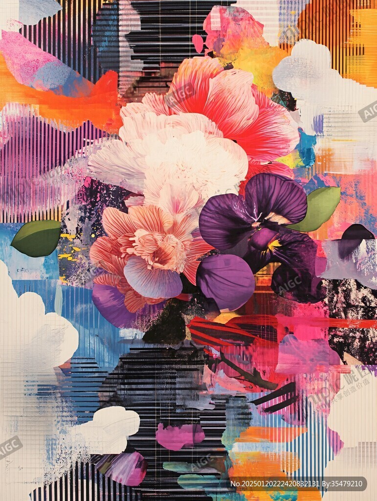 高端抽象花卉色块