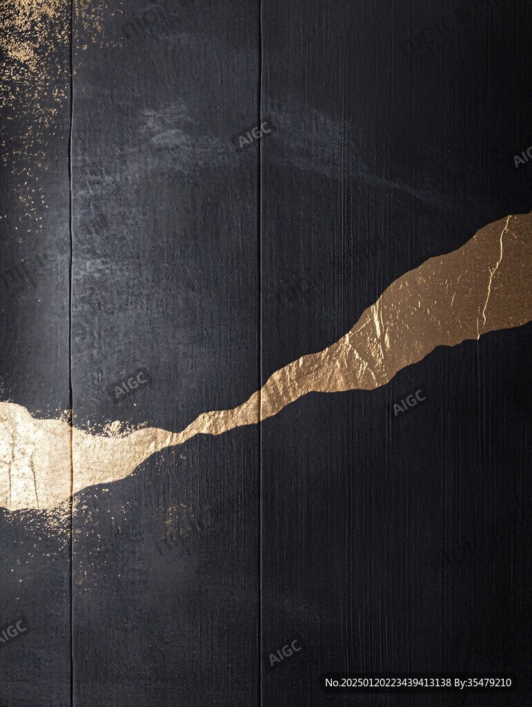 极简金箔石根线条对拼