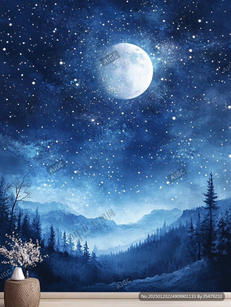 梦幻夜晚立体画