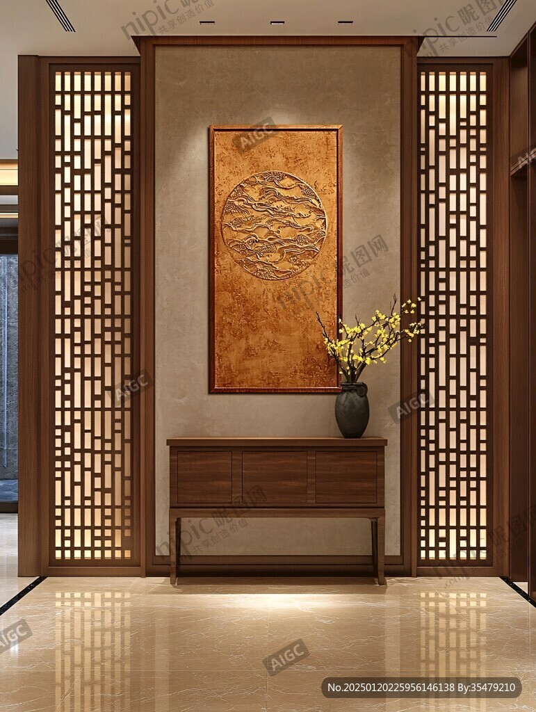 中式雕刻版迎宾区