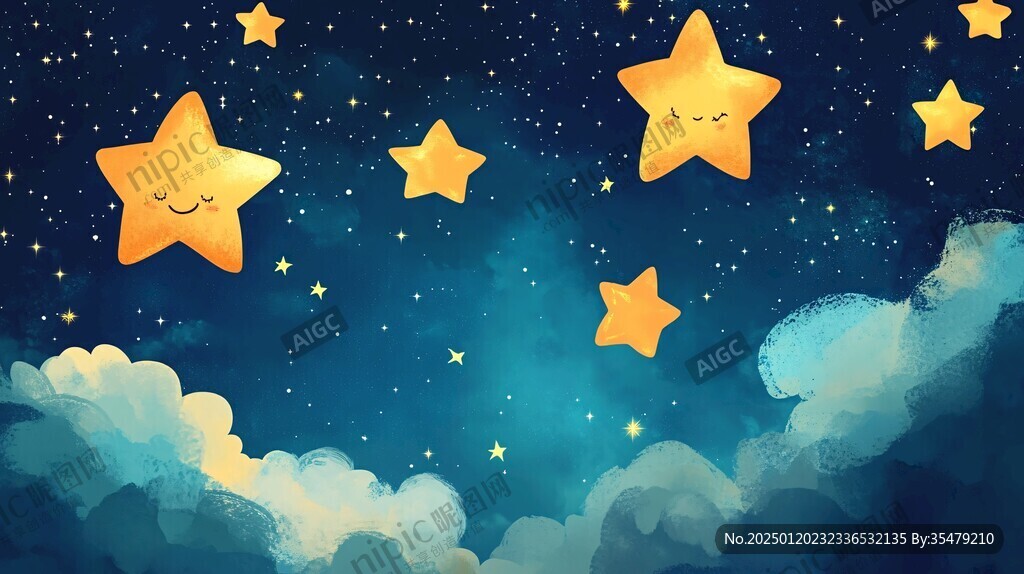 壁纸儿童卡通幻彩星星