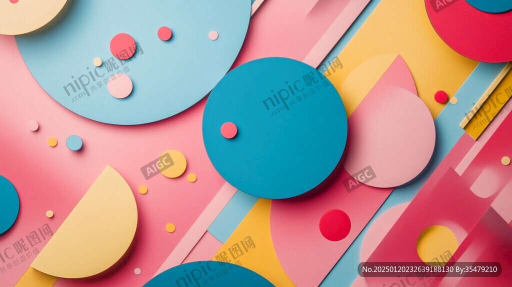 炫彩撞色立体质感背景