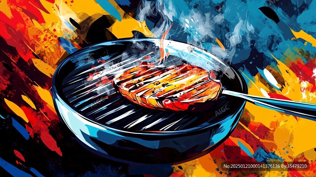 烧烤抽象画