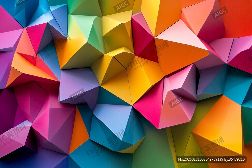 炫彩撞色立体质感背景