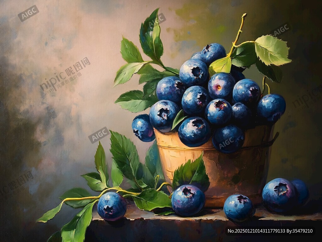 装饰画蓝莓