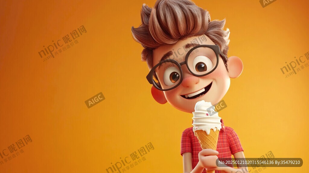 甜品食品广告漫画代言