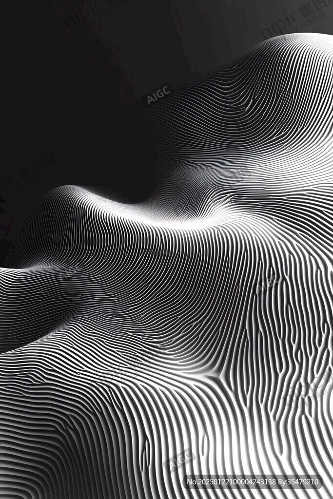 3d波浪线弧线弧形山