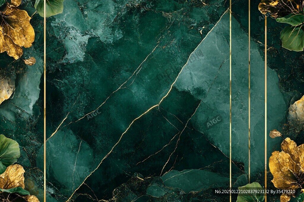 极简金箔石根线条对拼