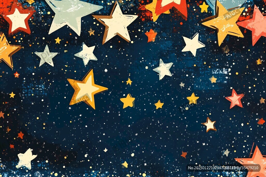 壁纸儿童卡通幻彩星星