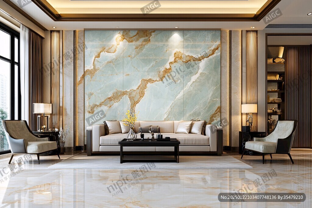 轻奢大理石背景墙