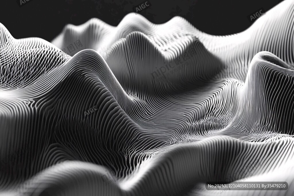 3d波浪线弧线弧形山