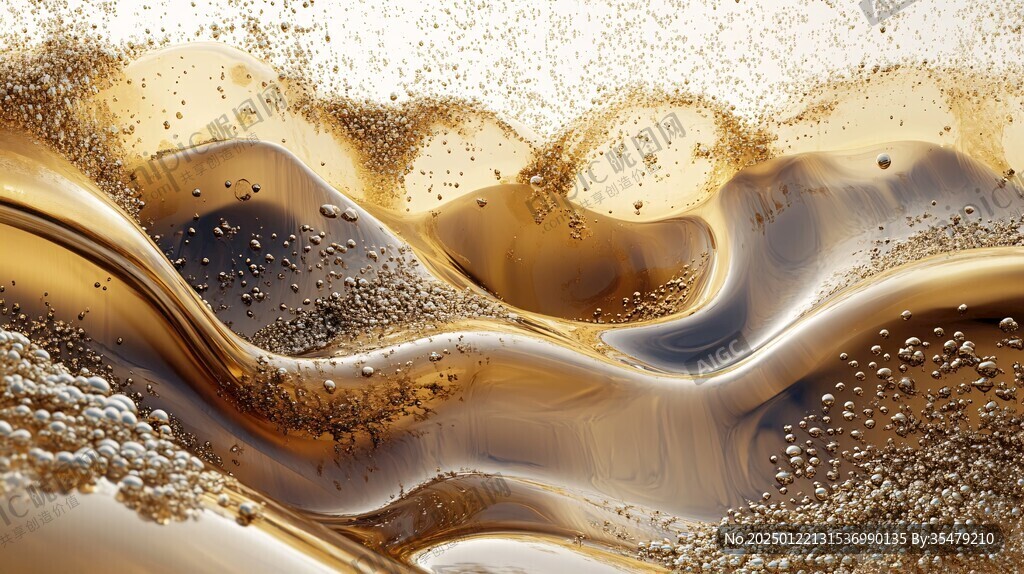 黄金流体艺术画