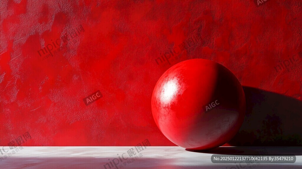 红色球体创意场景
