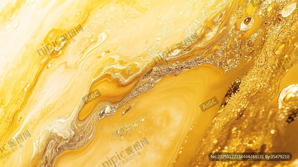 黄金流体艺术画