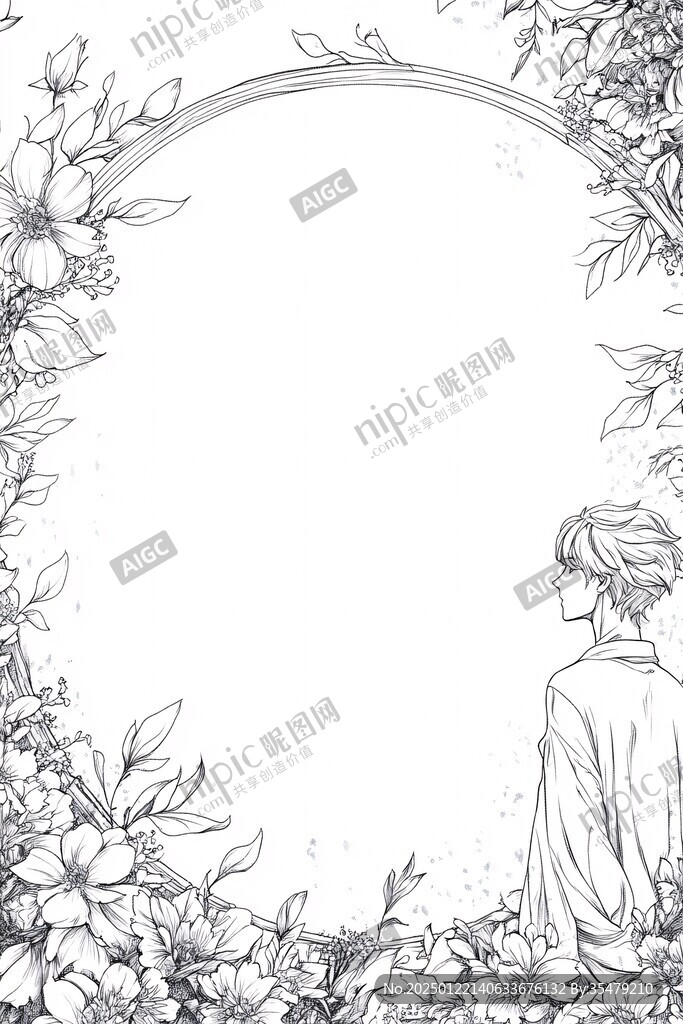 插画海报线稿底图背景