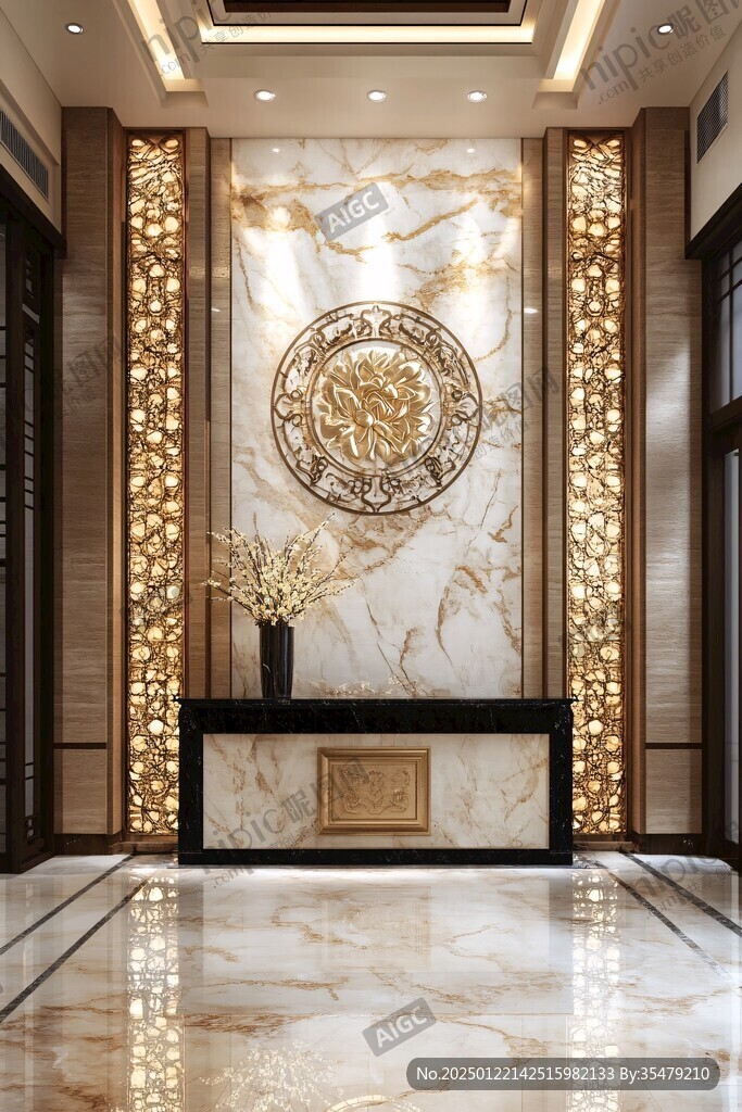 中式雕刻版迎宾区