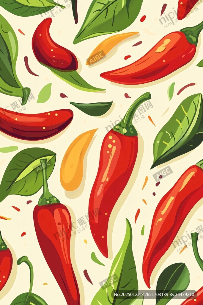 辣椒插画场景图