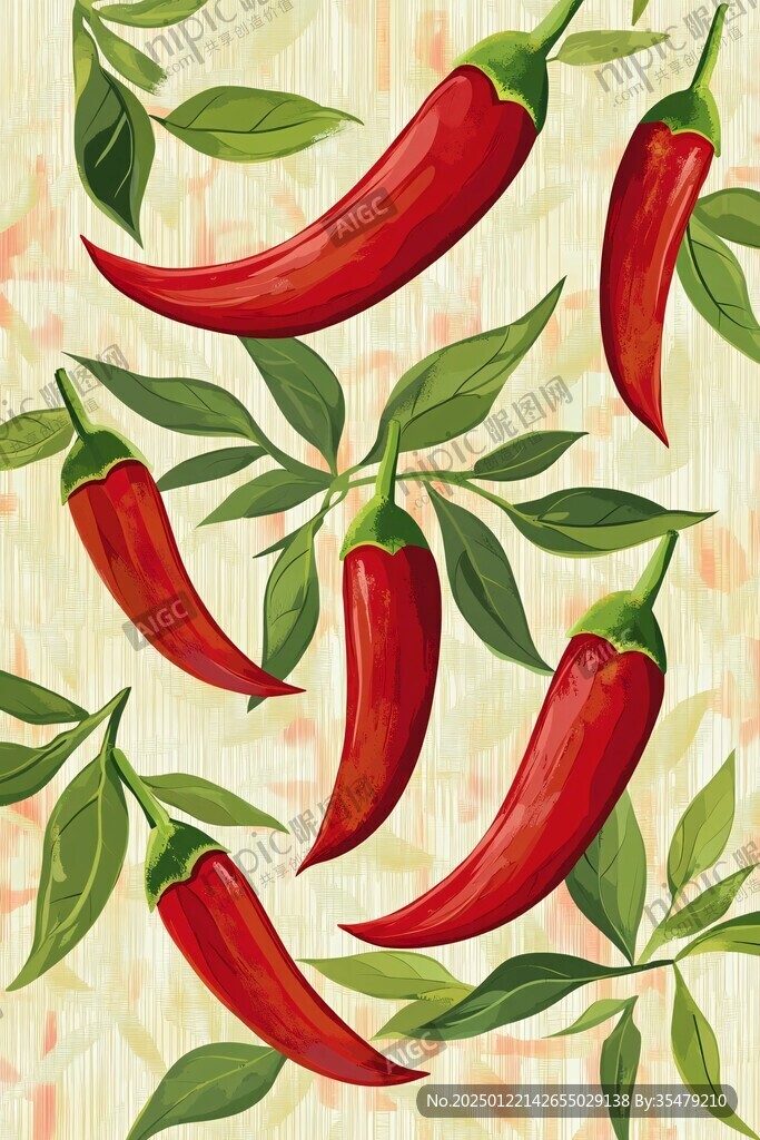 辣椒插画场景图