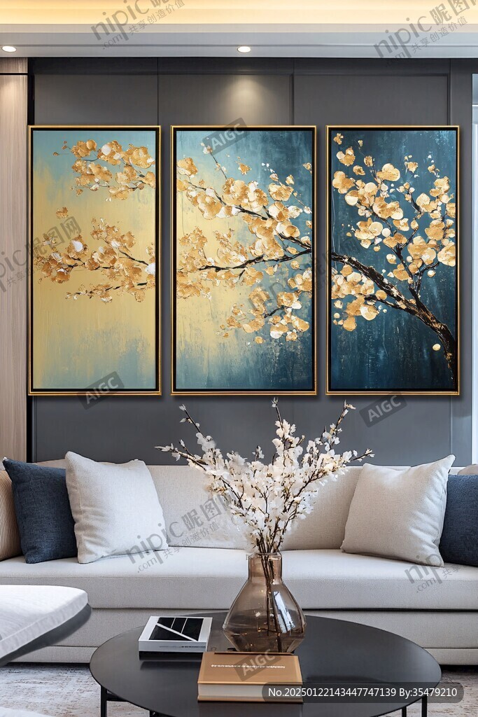 客厅二联晶瓷画