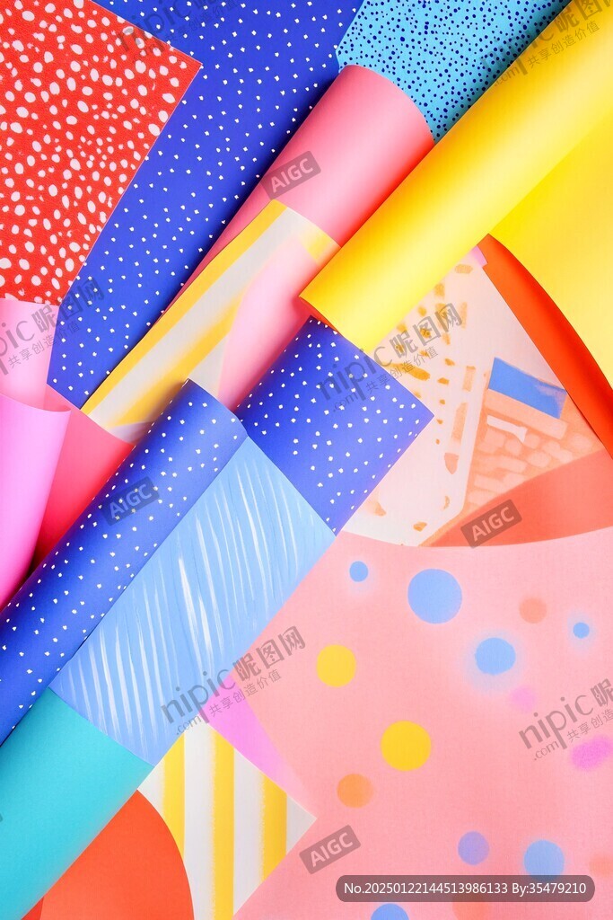 炫彩撞色立体质感背景