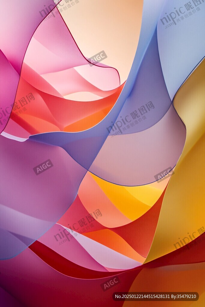 多彩曲线唯美高雅形状