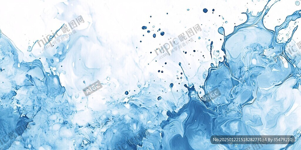 蓝色流体创意抽象画
