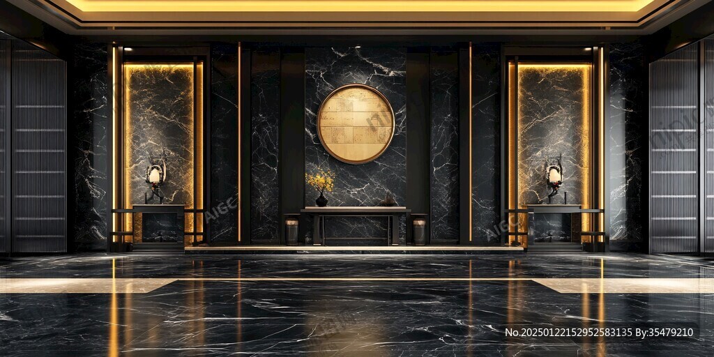 大理石纹金迎宾区