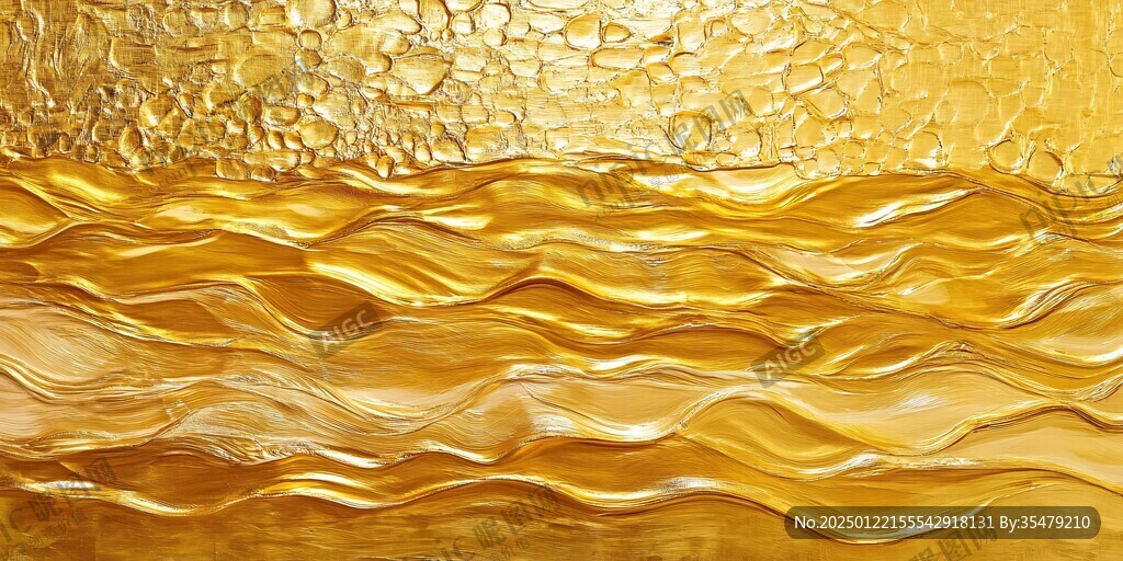 黄金流体艺术画